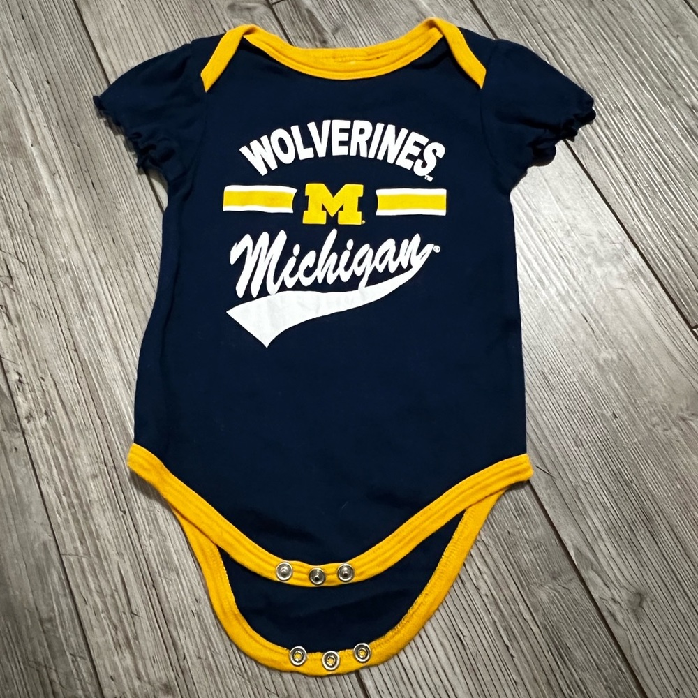NCAA Wolverines Navy and Gold Bodysuit